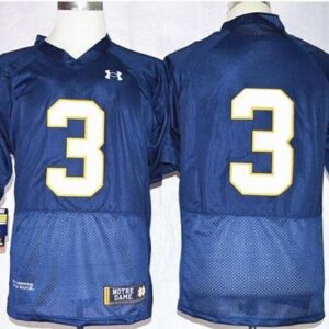 NCAA Notre Dame Fighting Irish 3 Joe Montana Navy Blue Shamrock Series Men Jersey