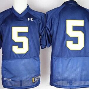 NCAA Notre Dame Fighting Irish 5 Everett Golson Navy Blue Shamrock Series Men Jersey