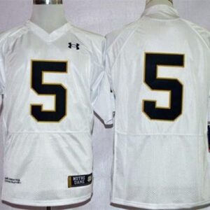 NCAA Notre Dame Fighting Irish 5 Everett Golson White Shamrock Series Men Jersey