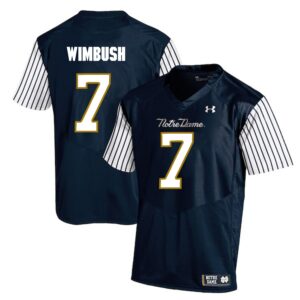 NCAA Notre Dame Fighting Irish 7 Brandon Wimbush Navy College Football Men Jersey