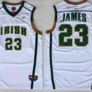 NCAA Notre Dame Fighting Irish 23 Lebron James White Basketball Men Jersey