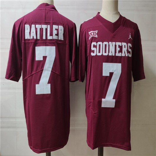 NCAA Oklahoma Sooners 7 RATTLER Red Men Jersey