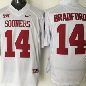 NCAA Oklahoma Sooners 14 Sam Bradford White Men Jersey