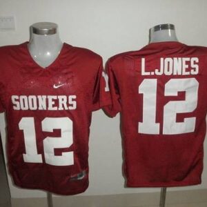NCAA Oklahoma Sooners 12 Landy Jones Red Men Jersey