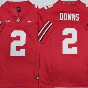 Ohio State Buckeyes 2 Caleb Downs Red 2025 F.U.S.E. Vapor Limited Men Jersey