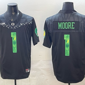 NCAA Oregon Ducks 1 Moore Black Green F.U.S.E. Vapor Limited Men Jersey