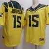 NCAA Oregon Ducks 15 Tez Johnson Yellow Vapor Limited Men Jersey