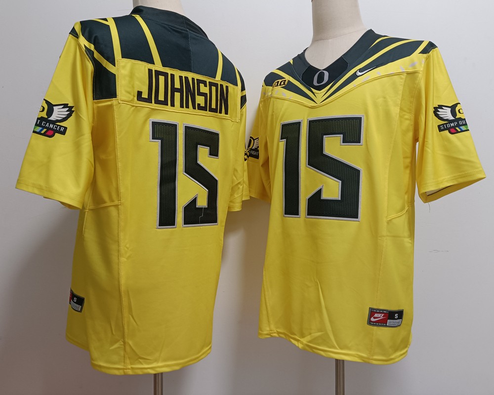 NCAA Oregon Ducks 15 Tez Johnson Yellow Vapor Limited Men Jersey