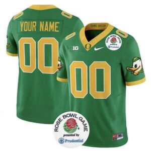 NCAA Ducks  Customized Green Rose Bowl F.U.S.E. Vapor Limited Men Jersey