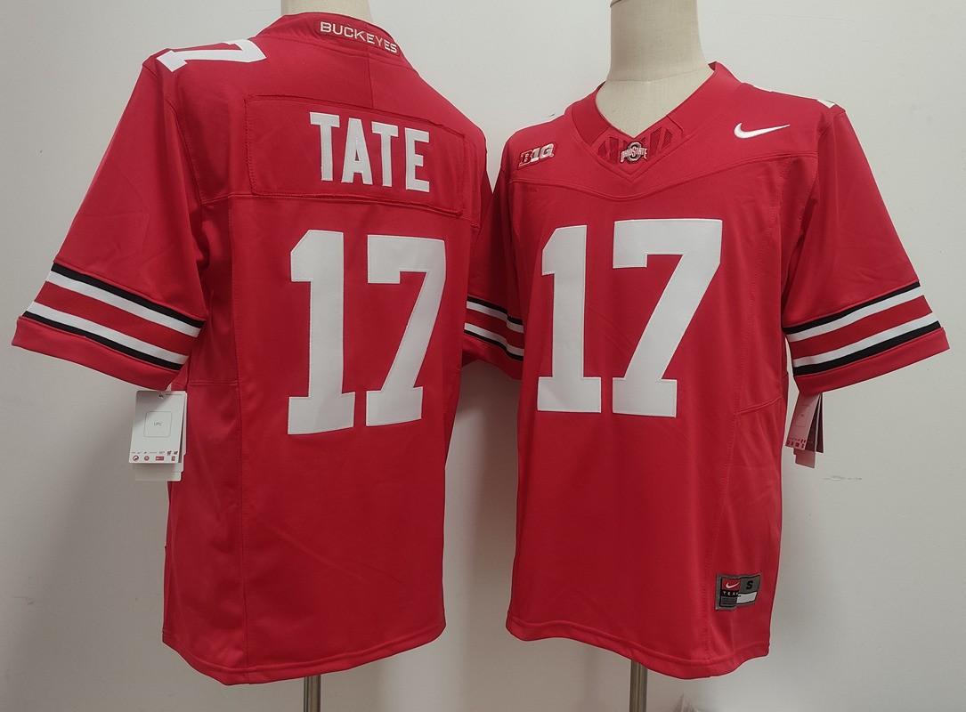 NCAA Ohio State Buckeyes 17 Carnell Tate Red F.U.S.E. Vapor Limited Men Jersey