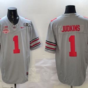 NCAA Buckeyes 1 Judkins Grey 2025 Champion F.U.S.E. Vapor Limited Men Jersey