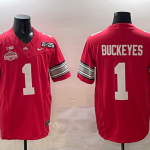 NCAA Buckeyes 1 Buckeyes Red 2025 Champion F.U.S.E. Vapor Limited Men Jersey
