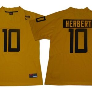 NCAA Oregon Ducks 10 Justin Herbert Yellow Legend Limited Men Jersey