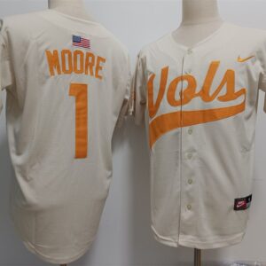 NCAA Tennessee Volunteers 1 Christian Moore Cream Vapor Limited Men Jersey