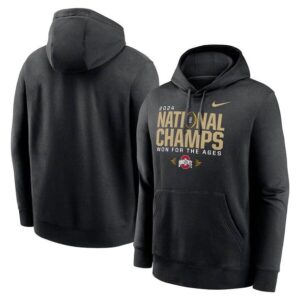 NCAA Buckeyes Black 2024 National Champions Pullover Hoodie
