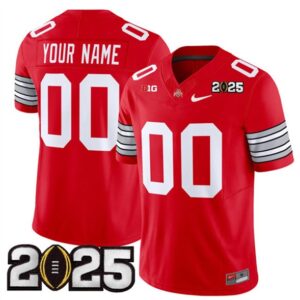 NCAA Buckeyes  Customized Red 2025 CFP Final Patch F.U.S.E. Vapor Limited Men Jersey