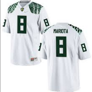 NCAA Oregon Ducks 8 Marcus Mariota White Men Jersey