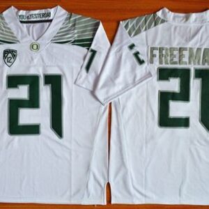 NCAA Oregon Ducks 21 Royce Freeman White Limited Men Jersey PAC-12 Patch