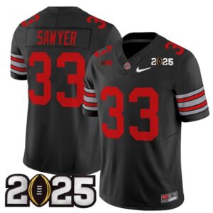 NCAA Buckeyes 33 Jack Sawyer Black 2025 CFP Final Patch F.U.S.E. Vapor Limited Men Jersey