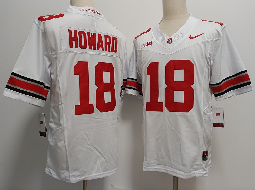 NCAA Ohio State Buckeyes 18 Will Howard White F.U.S.E. Vapor Limited Men Jersey