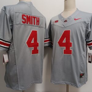 NCAA Buckeyes 4 Jeremiah Smith Grey F.U.S.E. Vapor Limited Men Jersey
