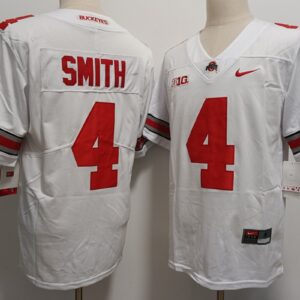 NCAA Buckeyes 4 Jeremiah Smith White Vapor Limited Men Jersey