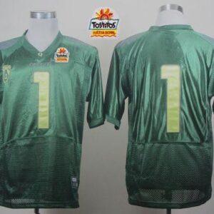 NCAA Oregon Ducks 1 Fan Green With PAC-12 Patch Tostitos Fiesta Bowl Men Jersey