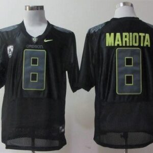 NCAA Oregon Ducks 8 Marcus Mariota Black Pro Combat Pac-12 Men Jersey