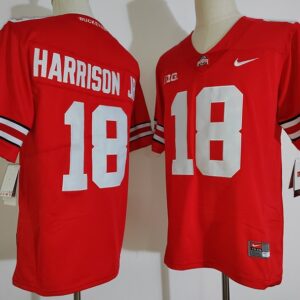 NCAA Buckeyes 18 Harrison JR Red Vapor Limited Men Jersey