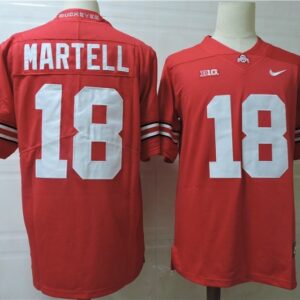 NCAA Ohio State Buckeyes 18 MARTELL Red Men Jersey