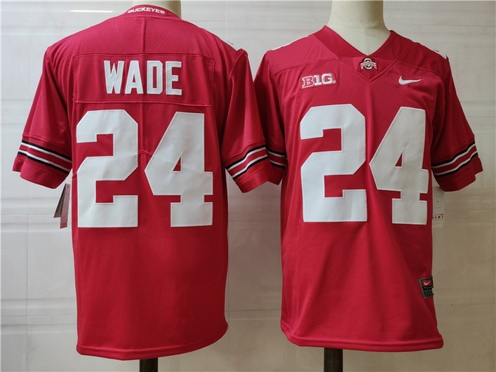 NCAA Ohio State Buckeyes 24 Wade Red Men Jersey
