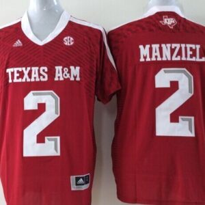 NCAA Texas A&M Aggies 2 Johnny Manziel Red College Football Adidas Men Jersey