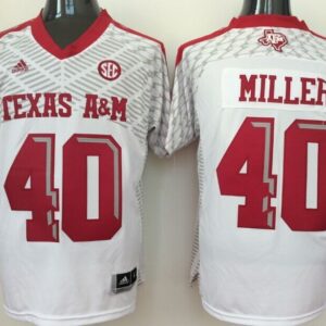 NCAA Texas A&M Aggies 40 Von Miller White College Football Adidas Men Jersey
