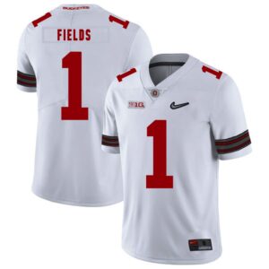 NCAA Ohio State Buckeyes 1 Justin Fields White Nike College Football Men Jersey