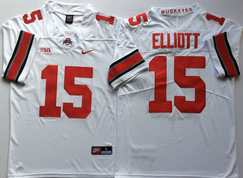 NCAA Ohio State Buckeyes 15 Ezekiel Elliott White Legend Limited Men Jersey