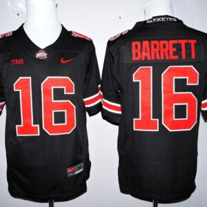 NCAA Ohio State Buckeyes 16 J.T. Barrett Black Football Men Jersey