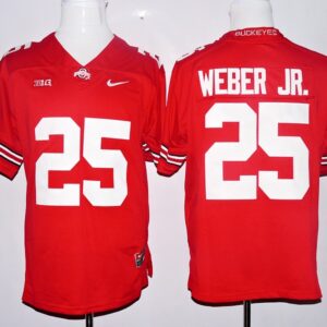 NCAA Ohio State Buckeyes 25 Mike Weber Jr. Red Football Men Jersey