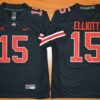NCAA Ohio State Buckeyes 15 Ezekiel Elliott Black(Red ) Limited Men Jersey Big Patch
