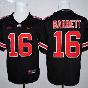 NCAA Ohio State Buckeyes 16 J. T. Barrett Black(Red ) Limited Men Jersey With BIG Patch
