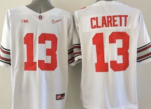 NCAA Ohio State Buckeyes 13 Maurice Clarett White Men Jersey With BIG Patch