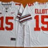 NCAA Ohio State Buckeyes 15 Ezekiel Elliott White Sugar Bowl Special Event Men Jersey With Big10 Patch