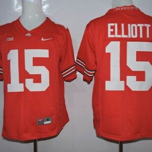 NCAA Ohio State Buckeyes 15 Ezekiel Elliott Red Limited Men Jersey With Big Patch