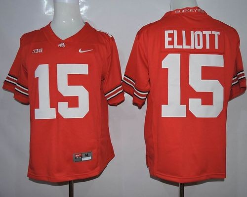 NCAA Ohio State Buckeyes 15 Ezekiel Elliott Red Limited Men Jersey With Big Patch