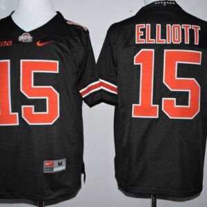 NCAA Ohio State Buckeyes 15 Ezekiel Elliott Black(Orange ) Limited Men Jersey With Big Patch