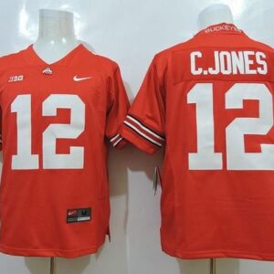 NCAA Ohio State Buckeyes 12 Cardale Jones Red Limited Men Jersey With Big Patch