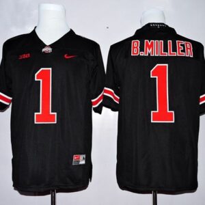 NCAA Ohio State Buckeyes 1 Braxton Miller Black(Red ) Limited Men Jersey With Big Patch