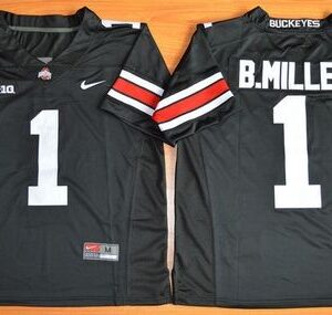 NCAA Ohio State Buckeyes 1 Braxton Miller Black Limited Men Jersey With Big Patch