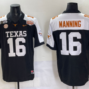 NCAA Texas Longhorns 16 Arch Manning Black Baseball Vapor Limited Men Jersey with Patch