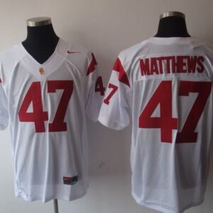 NCAA USC Trojans 47 White Men Jersey