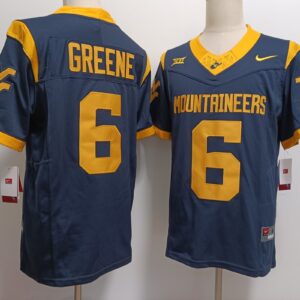 NCAA West Virginia Mountaineers 6 Garrett Greene Navy F.U.S.E. Vapor Limited Men Jersey
